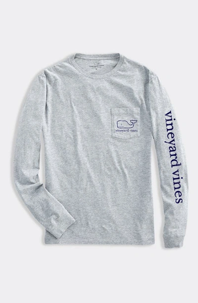 VINEYARD VINES KIDS' WHALE LOGO POCKET LONG SLEEVE GRAPHIC T-SHIRT