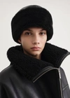 Totême Shearling Winter Hat Black In Black