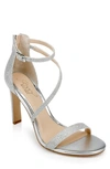 Jewel Badgley Mischka Diana Strappy Sandal In Silver Fabric