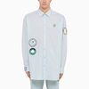 FRED PERRY FRED PERRY X RAF SIMONS | LIGHT BLUE SHIRT IN COTTON POPLIN,SM3130-42CO/K_FREDP-P97_323-L
