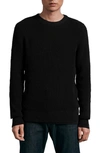 Rag & Bone Icons Dexter Waffle-knit Cotton Sweater In Black
