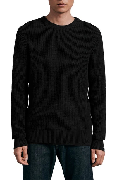 Rag & Bone Icons Dexter Waffle Knit Crewneck Cotton Sweater In Nocolor