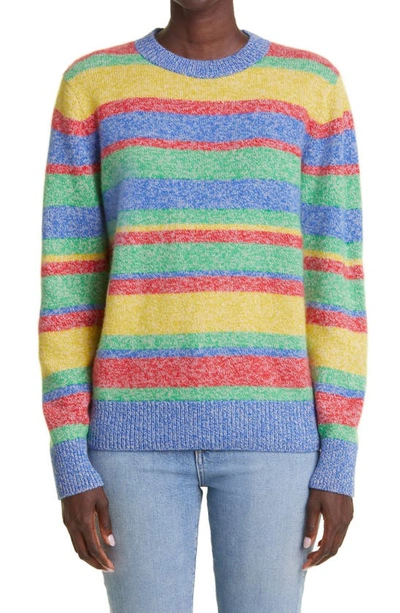 The Elder Statesman Marled Stripe Cashmere Sweater In Spm/ Klm/ Sfm/ Chm