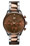 Mvmt Men's Chronograph Airhawk Two-tone Stainless Steel Bracelet Watch 42mm In Brown/silver
