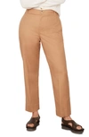 Vince Stretch Cotton Blend Cigarette Pants In Caramel