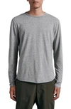 Rag & Bone Gray Garment Dyed Long Sleeve T-shirt In Heather Grey