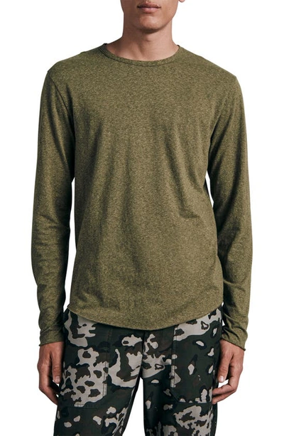 Rag & Bone Haydon Jaspe Long-sleeved T-shirt In Olive