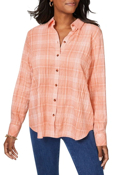 Foxcroft Rhea Plaid Easy Care Button-up Shirt In Pumpkin Spice