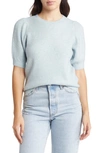 Vero Moda Lefile Puff Sleeve Sweater In Cashmere Blue Melange