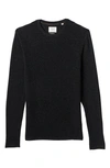 Billy Reid Mini Waffle Crew Top In Midnight In Charcoal
