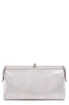 Hobo Lauren Double Frame Leather Wallet In Silver