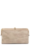Hobo Lauren Double Frame Leather Wallet In Gold