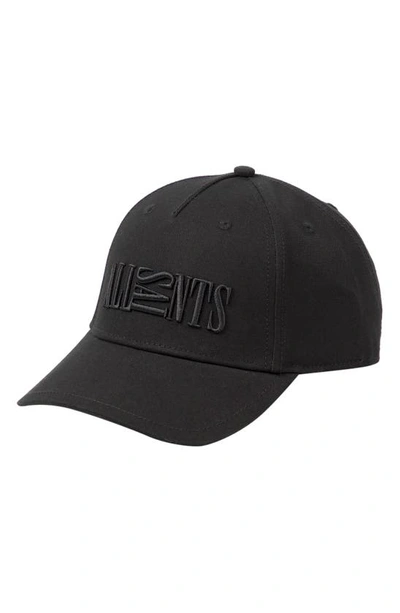 Allsaints Oppose Logo Baseball Cap In Black