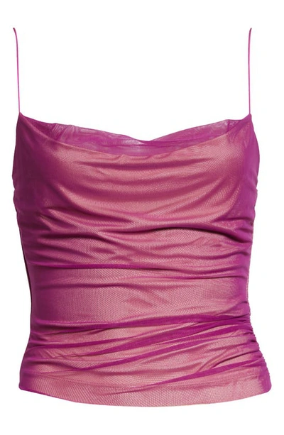 Gauge81 Lilburn Ruched Mesh Camisole In Purple / Natural