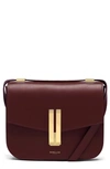 Demellier Vancouver Leather Crossbody Bag In Burgundy Smooth