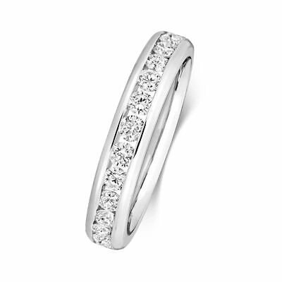 Pre-owned Markenlos Platin Diamant Ewigkeit Ring Punziert