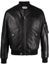Saint Laurent Ma-1 Lambskin Bomber Jacket In Black