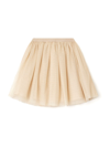 Bonpoint Jupe Habillee Dotted Tulle Dress Pois Beige In Offwhite