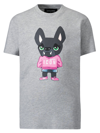 DSQUARED2 KIDS GREY T-SHIRT FOR GIRLS