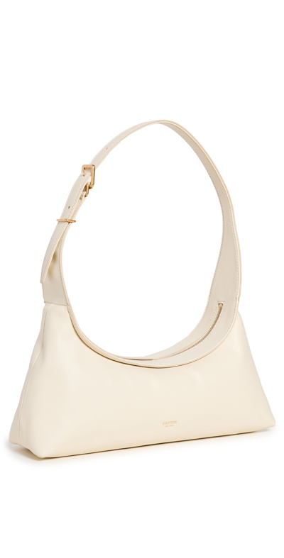 Oroton Cinder Zip Leather Shoulder Bag In Vanilla Bean | ModeSens