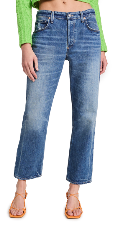 Citizens Of Humanity Neve Low Slung Relaxed Jeans In Medium Wash Denim