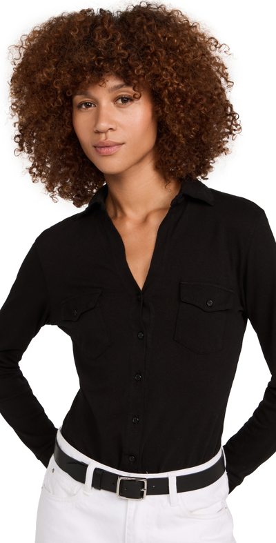 Nili Lotan Liam Shirt In Jet Black