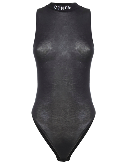 Heron Preston Logo Patch Sleeveless Bodysuit In Black
