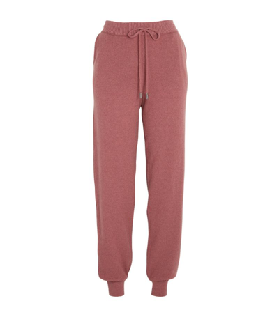 Johnstons Of Elgin Cashmere Cuffed Sweatpants In Burgundy
