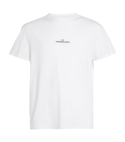 Maison Margiela Upside Down Logo T-shirt In White