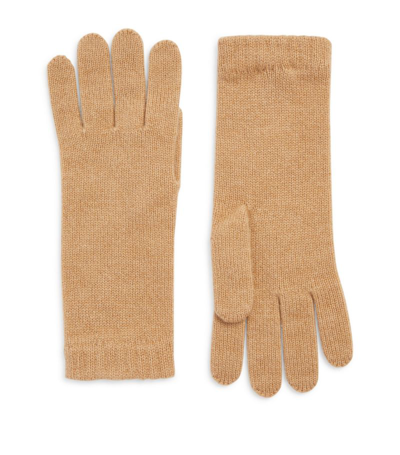Johnstons Of Elgin Cashmere Cuffed Gloves In Soft Camel