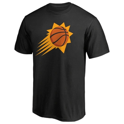 Fanatics Branded Black Phoenix Suns Primary Team Logo T-shirt In Black/black