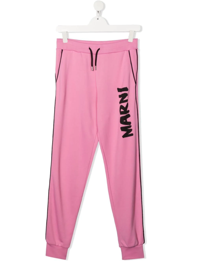 Marni Teen Logo-print Track Pants In Candy