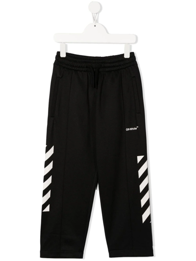 Off-white Kids' Logo Tracksuit Bottoms In Black