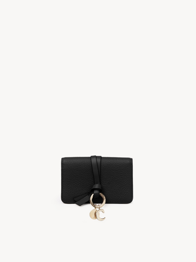 Chloé Porte-cartes Et Monnaie Alphabet En Cuir Grainé Femme Noir Taille Onesize 100% Cuir De Veau In Black