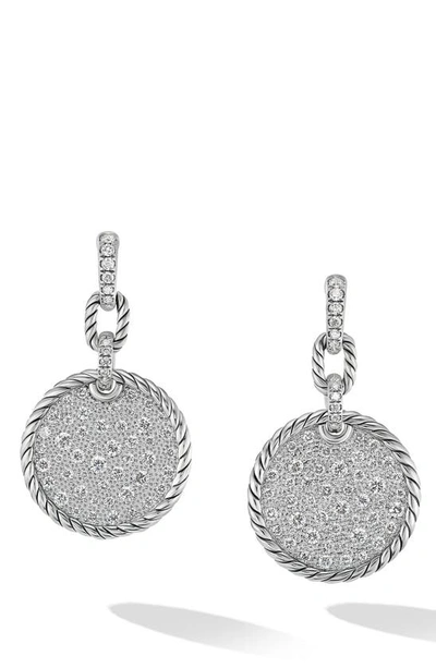 David Yurman Women's Dy Elements Convertible Drop Earrings With Pavé Diamonds In Silver