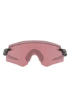Oakley Encoder 136mm Prizm™ Rimless Wrap Shield Sunglasses In Matte Black