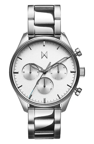 Mvmt Men's Chronograph Airhawk Stainless Steel Bracelet Watch 42mm In White/silver