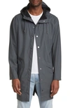 Rains Waterproof Longline Jacket In Slate