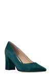 Marc Fisher Ltd Zala Block Heel Pump In Teal Suede