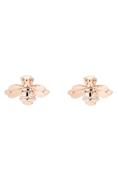 Ted Baker Beelii Bee Stud Earrings In Rose Gold