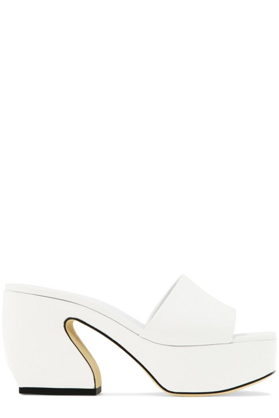 Si Rossi Chunky-platform Mules In Weiss