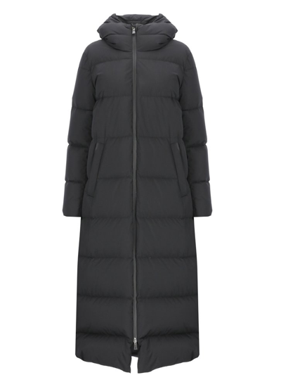 Herno Zipped Hooded Coat In Black