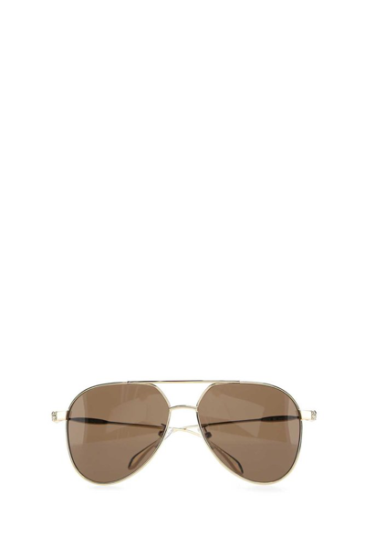 Alexander Mcqueen Eyewear Aviator In Gold