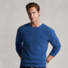 Ralph Lauren Cable-knit Wool-cashmere Sweater In Twilight Blue Heather
