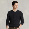 Polo Ralph Lauren Cable-knit Wool-cashmere Sweater In Dark Granite Heather