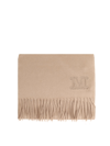 Max Mara Camel-coloured Cashmere Scarf With Fringes In Camel