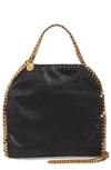 Stella Mccartney Mini Falabella Faux Leather Tote In Black W/ Gold