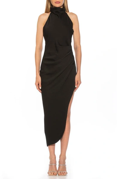 Alexia Admor June Draped Halter Neck Dress In Black