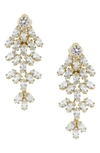 CZ BY KENNETH JAY LANE MARQUISE CZ CLUSTER DROP CLIP-ON EARRINGS