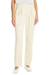 Simkhai Plissé Straight-leg Trousers In Buttercream